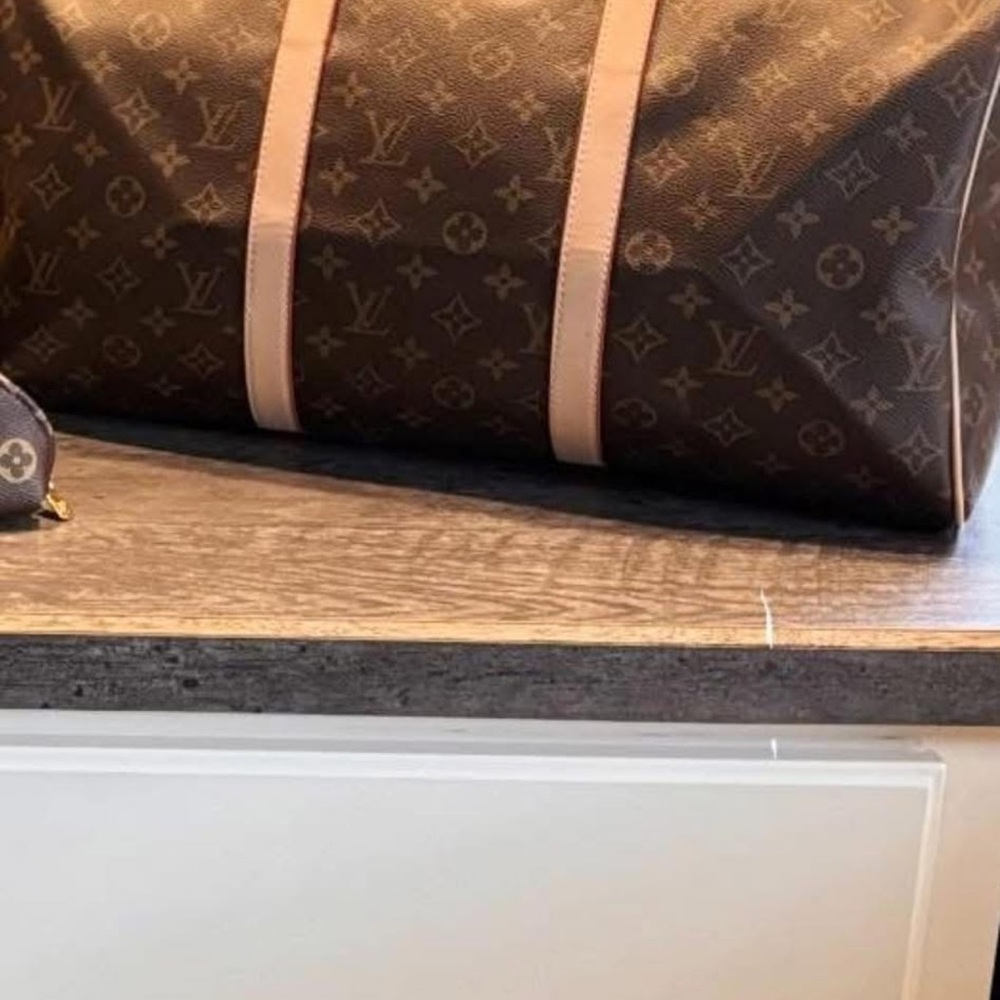 Louis Vuitton Brown and Tan Duffel Bag